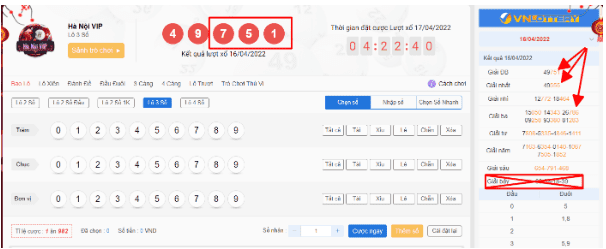 Bảng mẫu Lô 3 Số - xổ số Hà Nội VIP