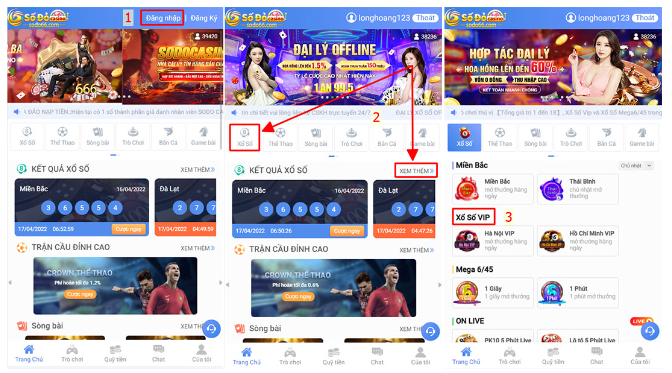 Hướng dẫn vào sảnh xổ số VIP tại SODO66